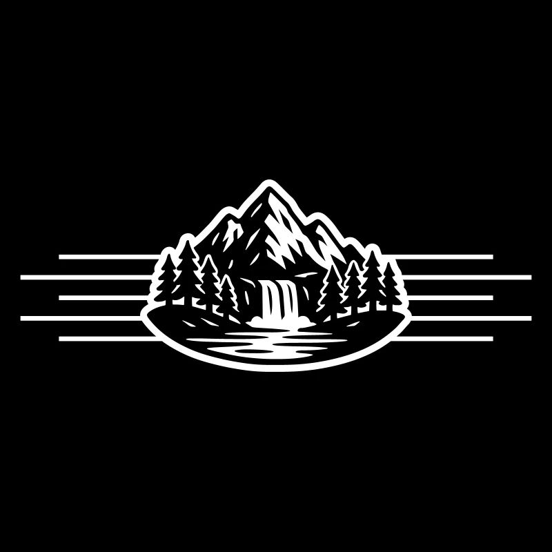 Mountains Landscape Forest Waterfall
