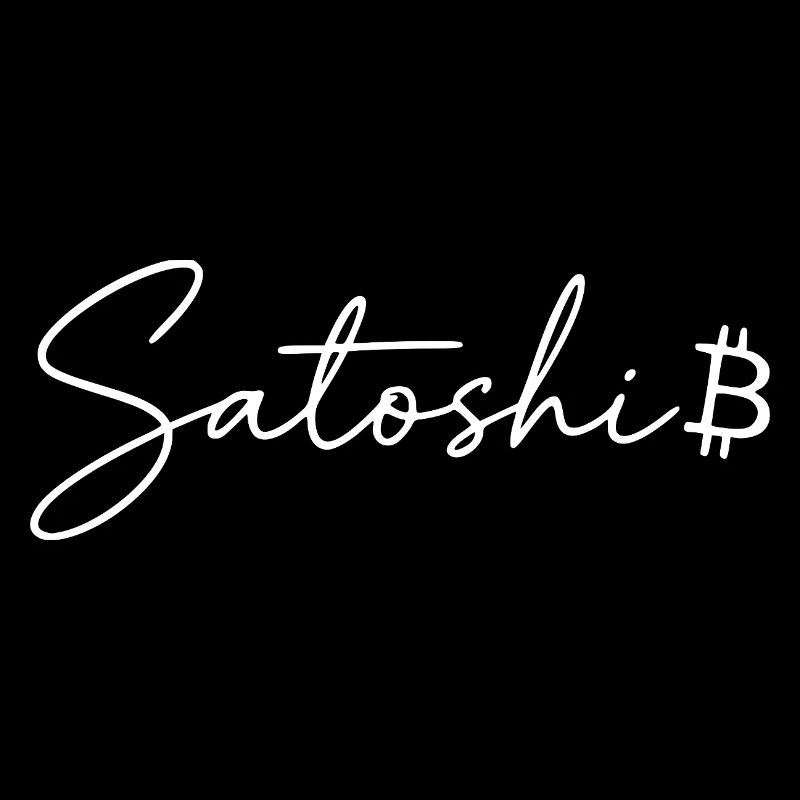 Satoshi Schriftzug Bitcoin Symbol Script Crypto