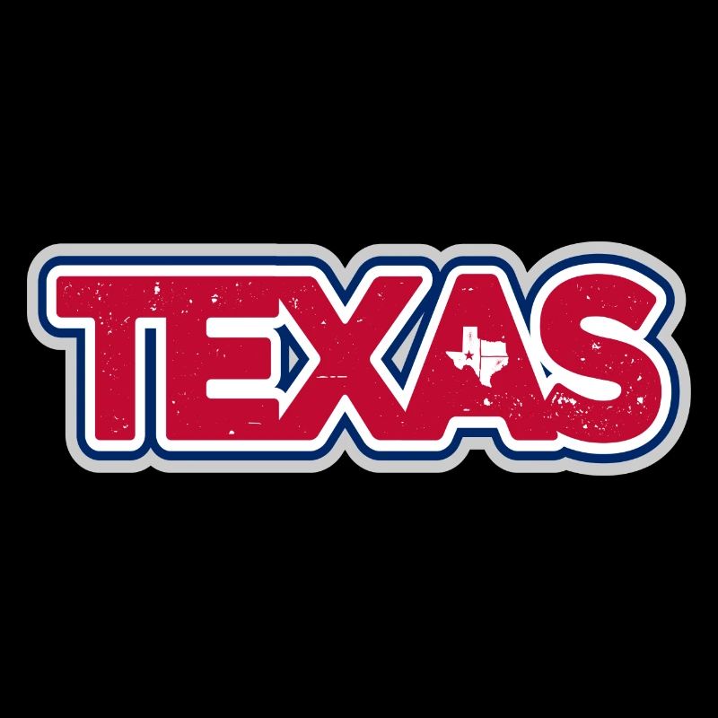 Texas Pride Distressed Typography Logo