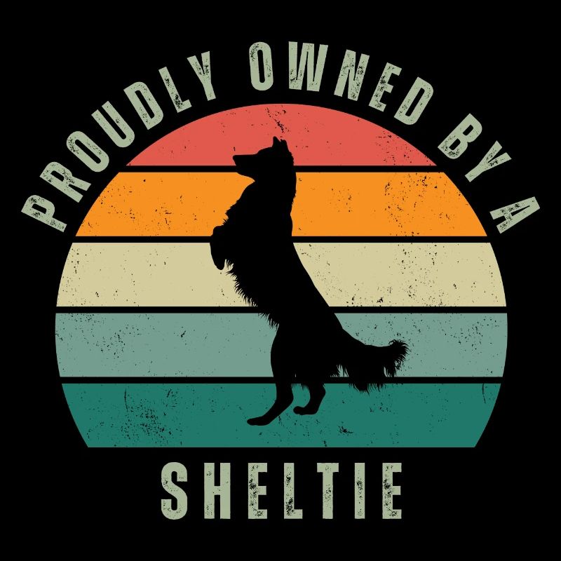 Proudly Owned by a Sheltie Retro Sunset