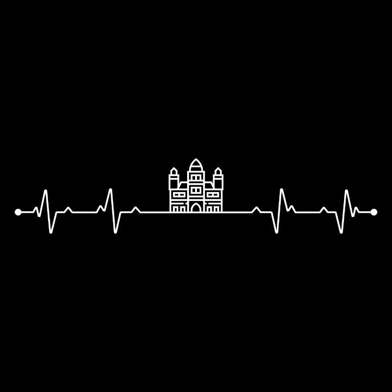 Heartbeat Skyline Silhouette