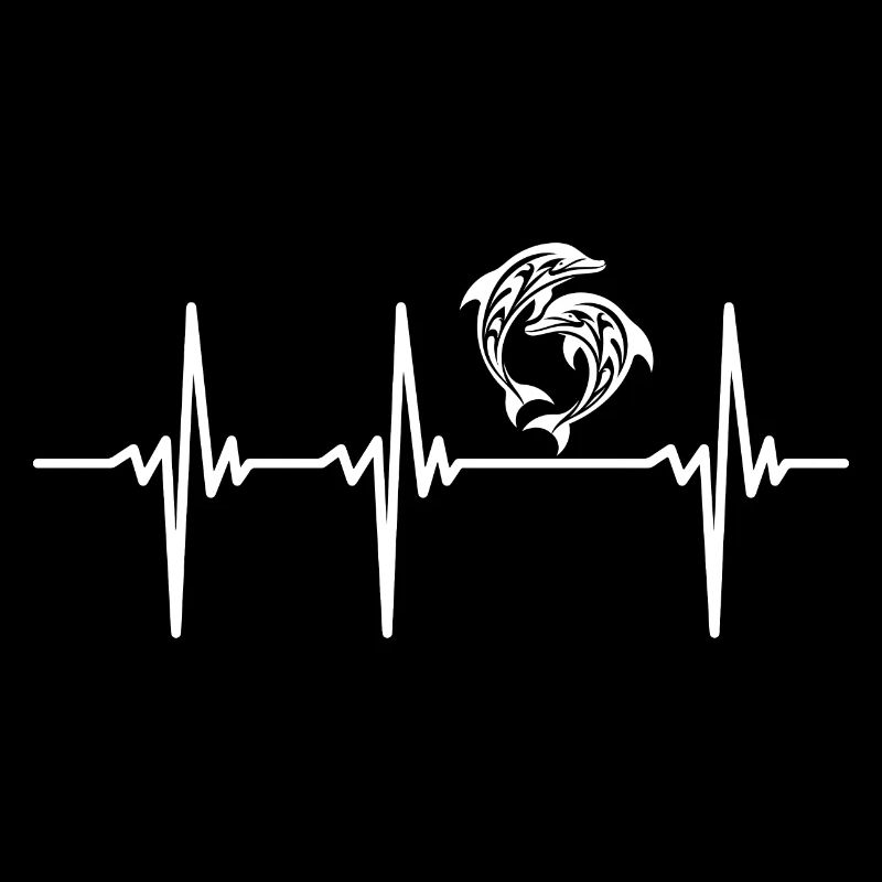 Heartbeat for two cute dolphins
