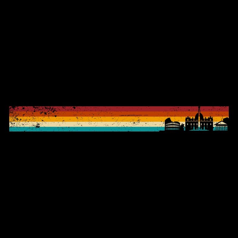 Retro Sunset Pier Stripes