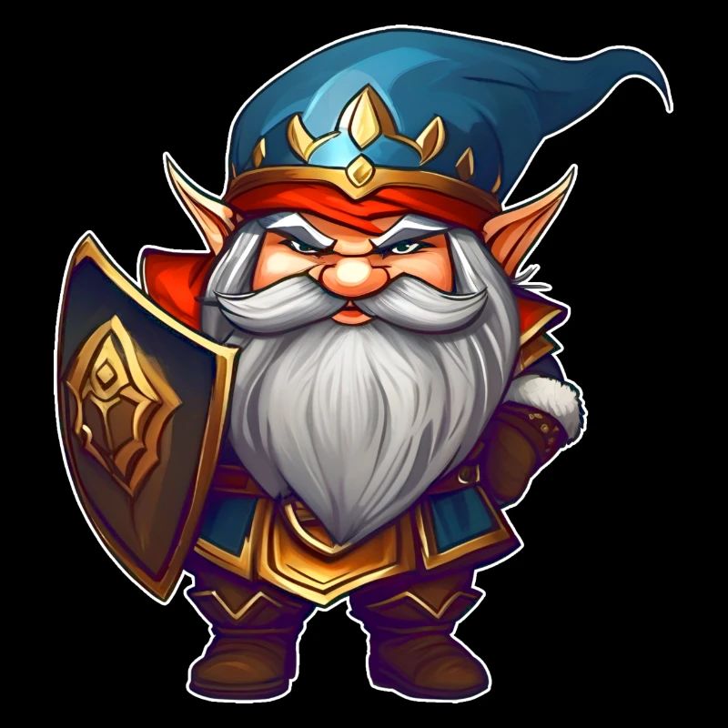 Little grumpy dwarf warrior leprechaun gnome