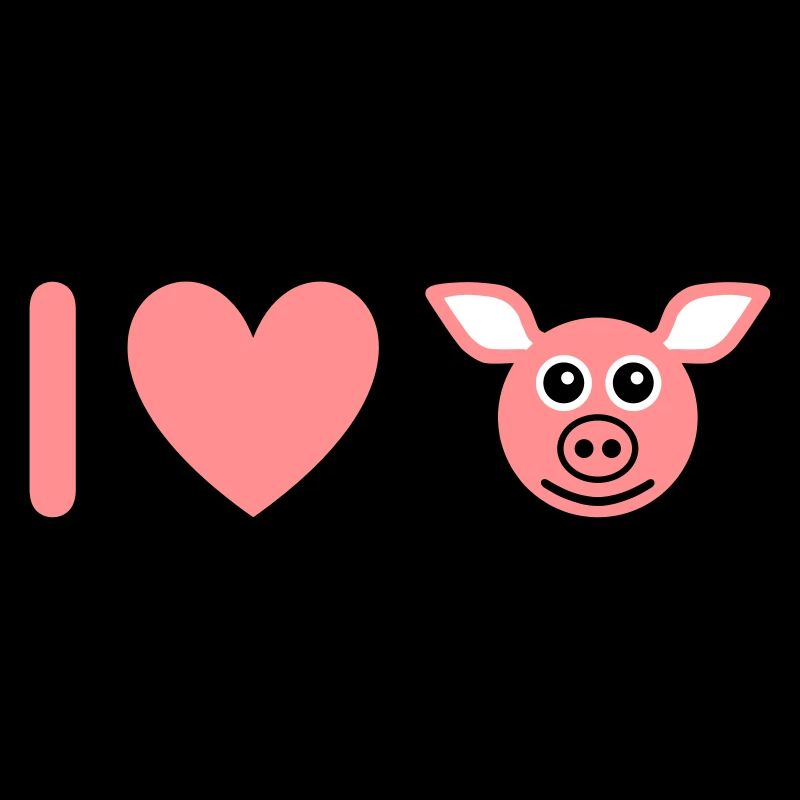 ★ Designfarben änderbar ★ Ich liebe Schweine