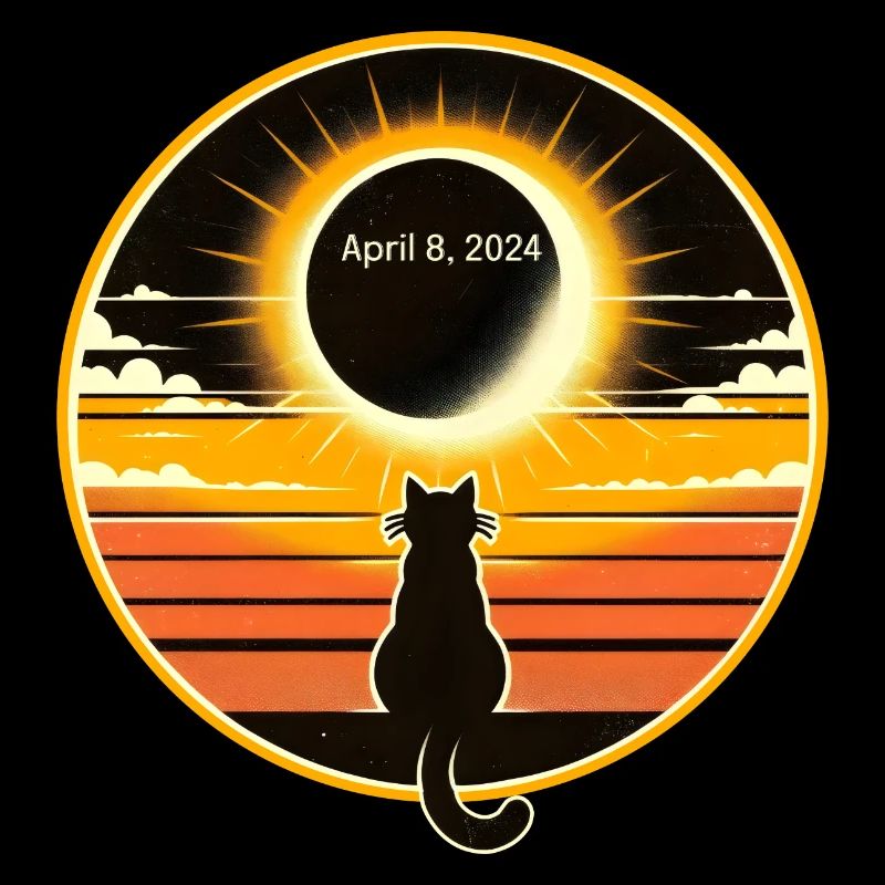 Chat Solaire 8 Avril 2024 Eclipse Coucher de soleil