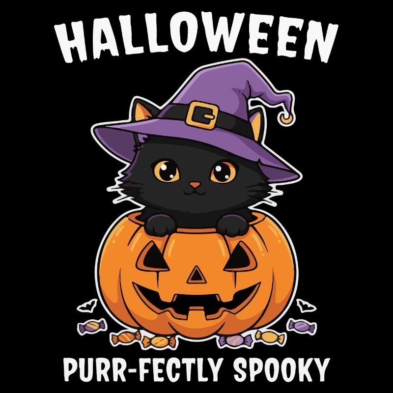 Halloween Kitten and Jack-O-Lantern