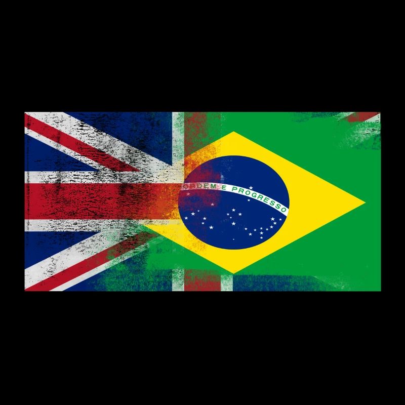 La moitié britannique Brésilien Brésil moitié au Royaume-Uni Drapeau