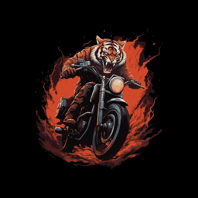 Tiger Motorcycle Biker Beast