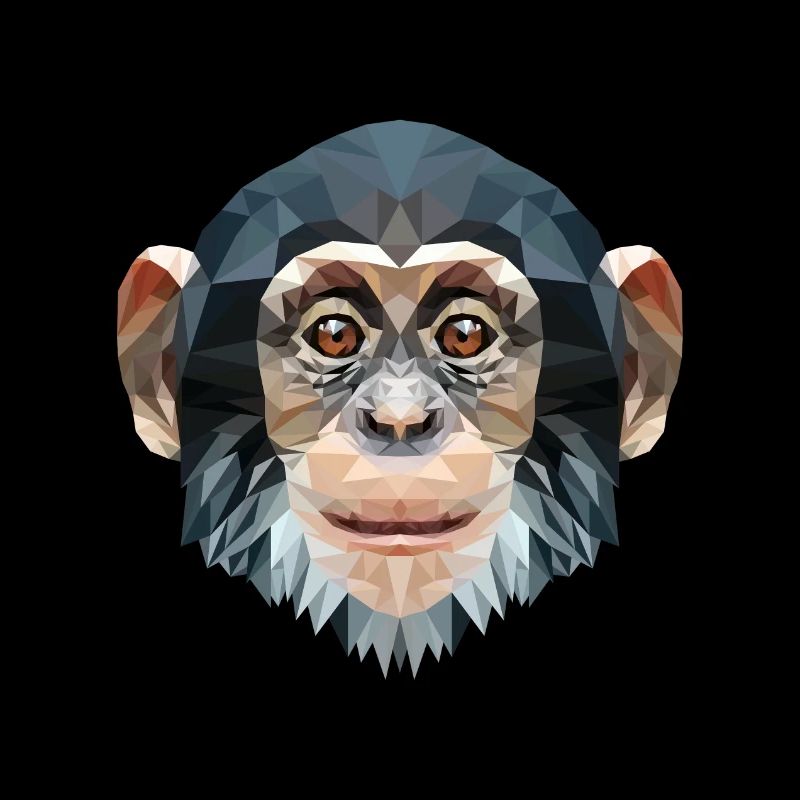 Polygon design monkey chimpanzee
