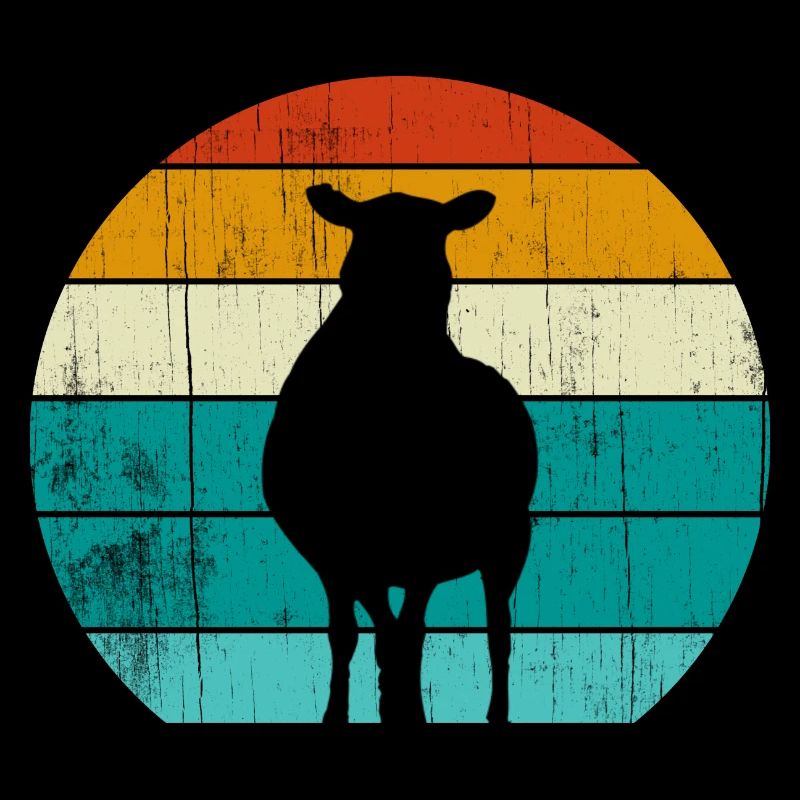 Sheep Retro Sunset Lamb Sheep