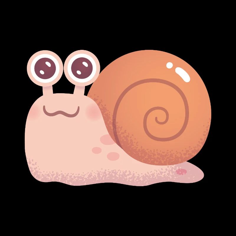 Cute Snail With Orange Shell