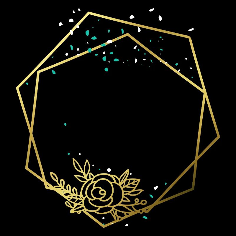 Cadre Or Rose Hexagone Abstrait Hexagone