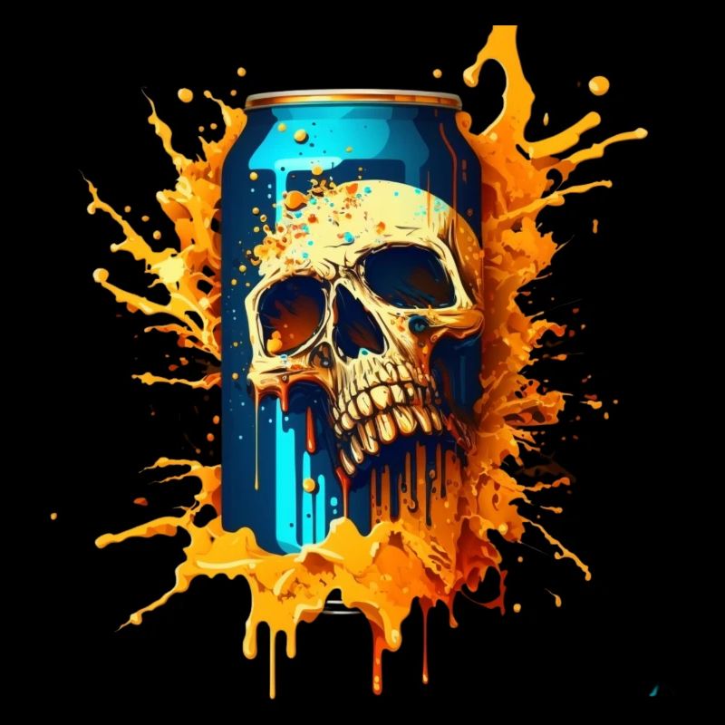 Skull Beer Can