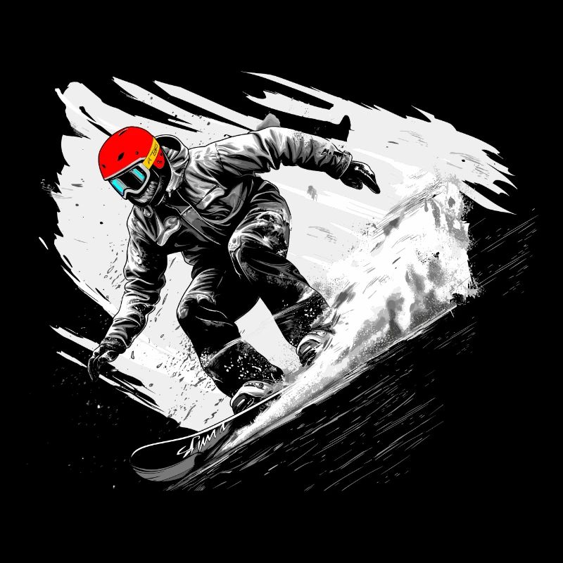 Snowboarder Descente Pente
