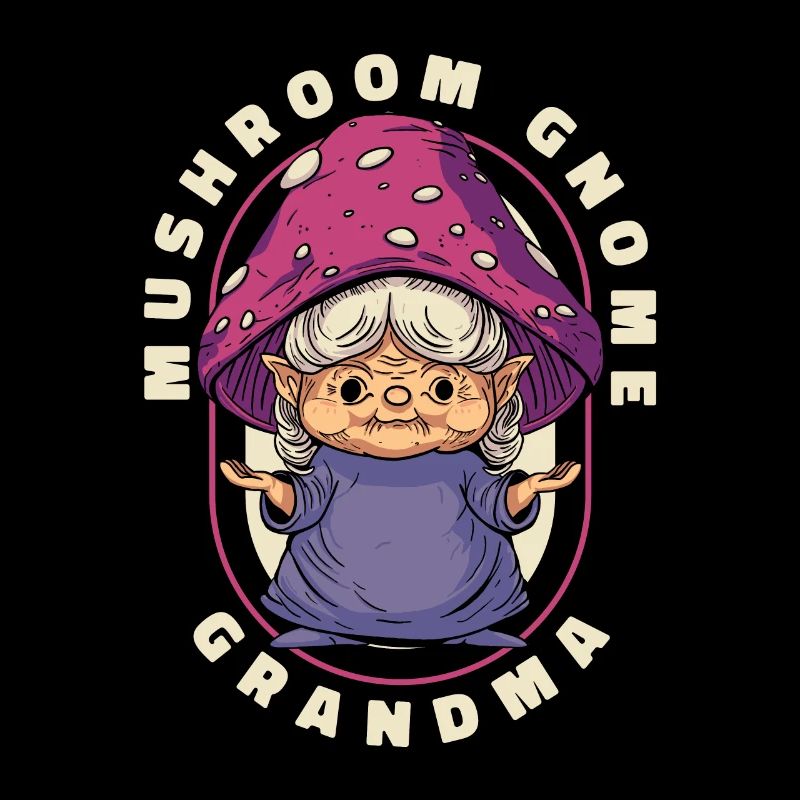 Cueilleurs de champignons Champignons Grand-mère Nain de champignons