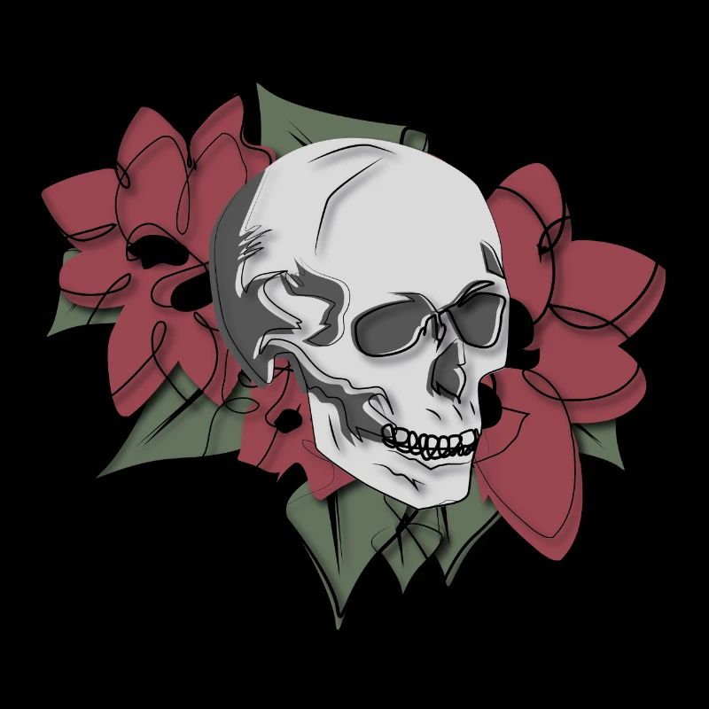 Crâne en fleurs
