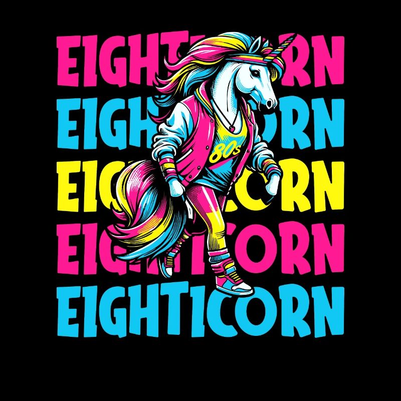 80s Achtziger Einhorn Eighticorn