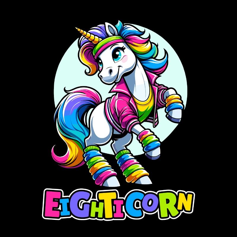 80s Achtziger Einhorn Eighticorn