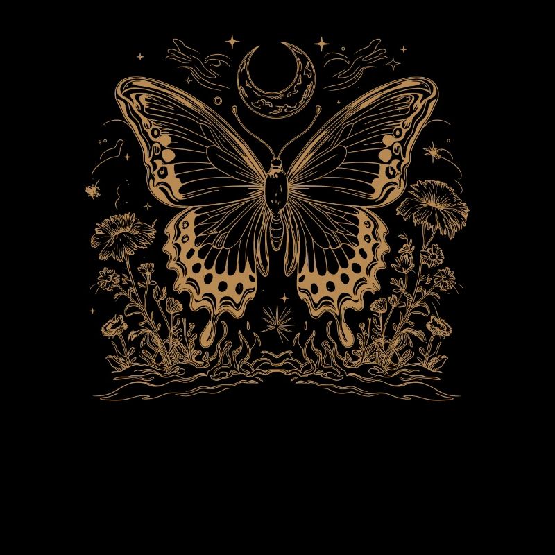 Fairycore Cottagecore Floral Moth