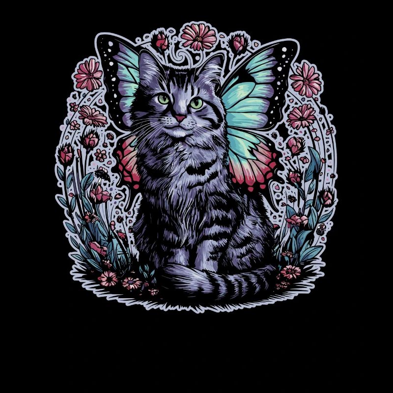 Fairycore Floral Cat