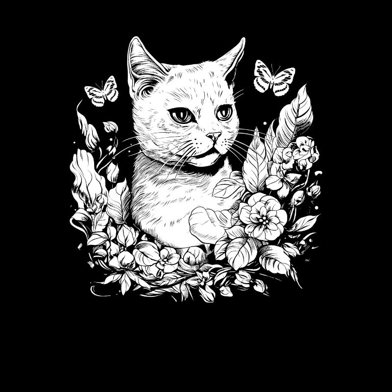 Fairycore Floral Cat