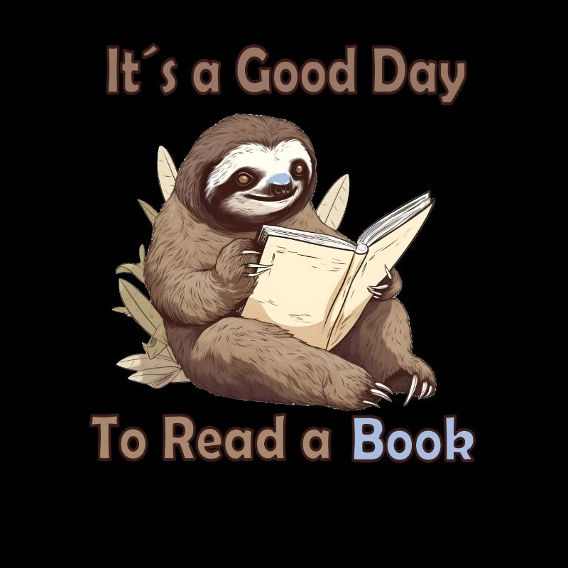 Its a Good Day to Read a Book - Sloth Reading