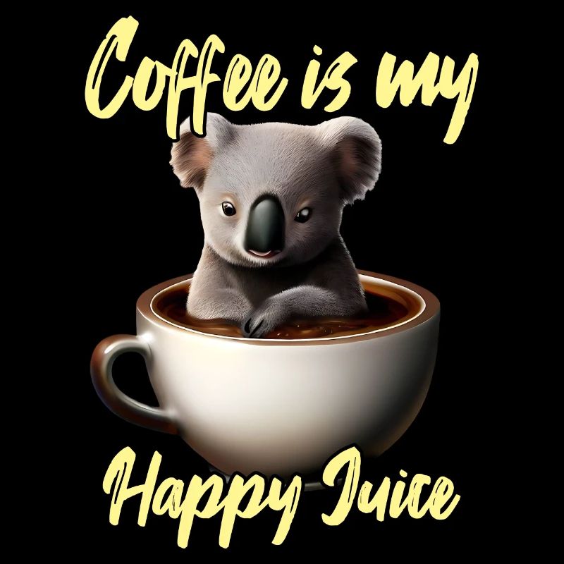 Cozy koala in the coffee cup