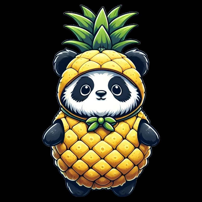 Panda in pineapple costume