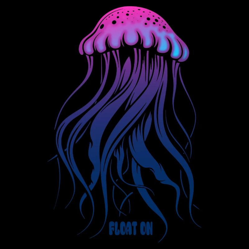 Float on, jellyfish with tentacles, sea creatures