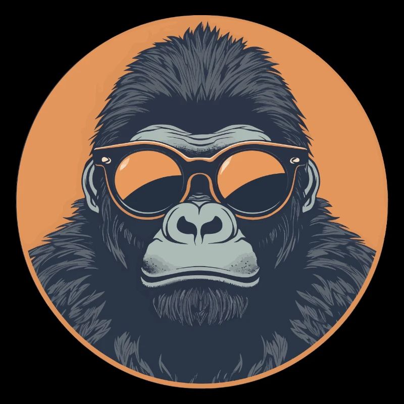 Gorilla with sunglasses, monkey, primate
