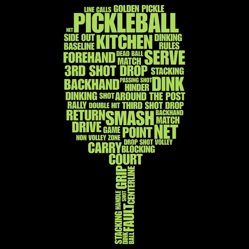 Pickleball Terms Word Art - Paddle Typography