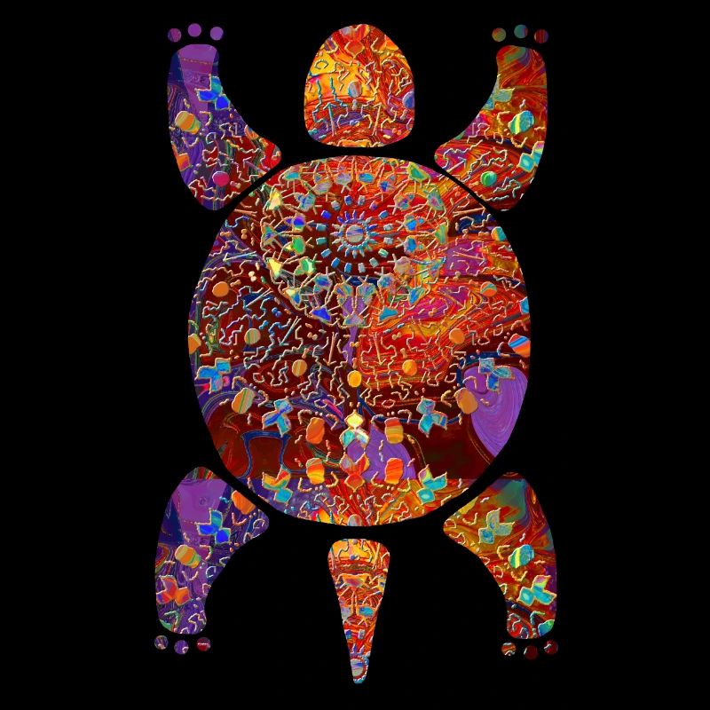 extravagante Boho Schildkröte Mosaik bunt Glitzer