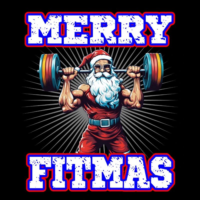 Weihnachtsmann Merry Fitmas Gym Workout