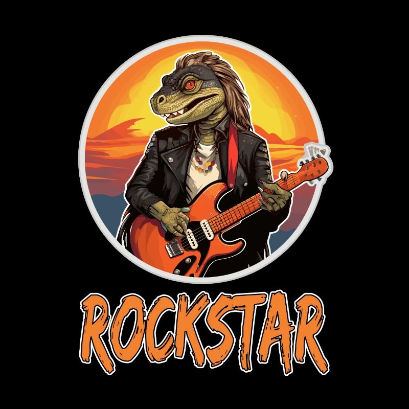 Reptil-Musiker mit E-Gitarre