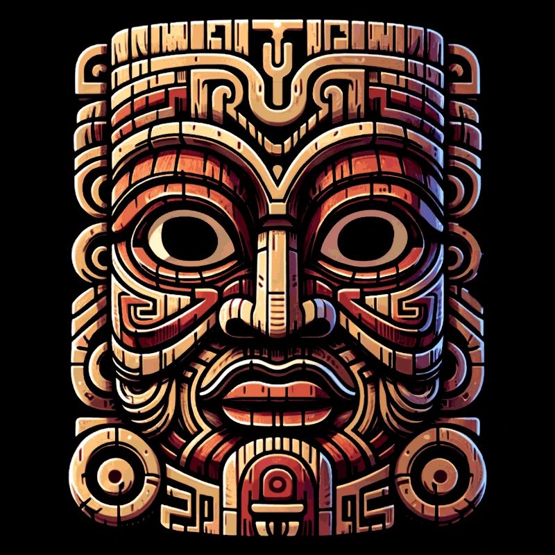 Masque aztèque inca mystique