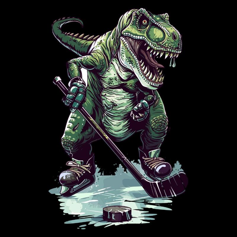 Eishockey T-Rex Trex Dino Dinosaurier - Puck Stick