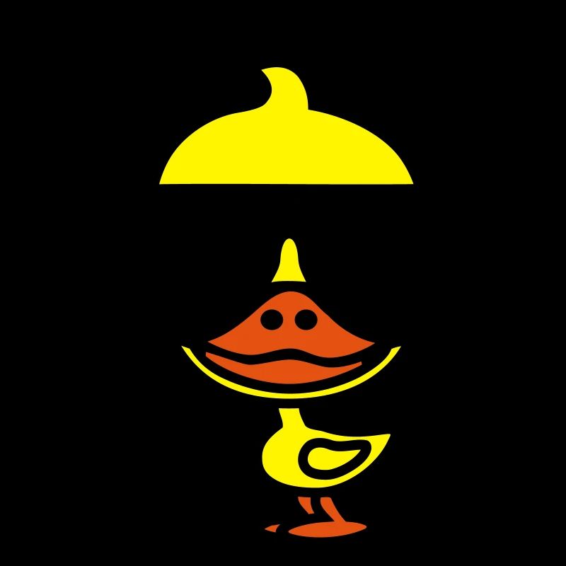 Coole Ente mit Kopfhörer (Farbe)