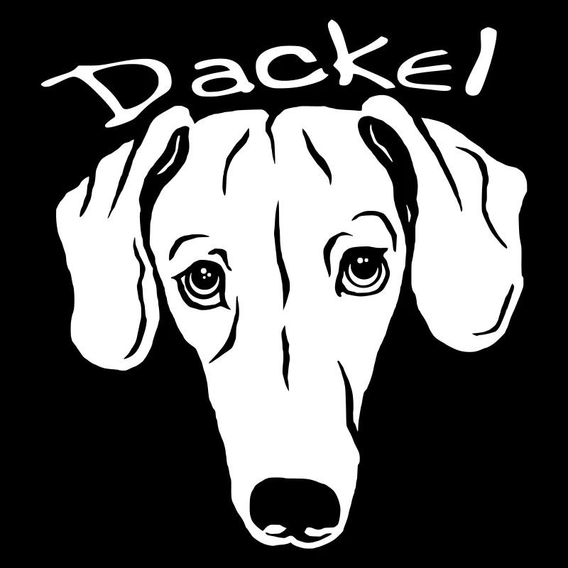 Dackel mit Schriftzug