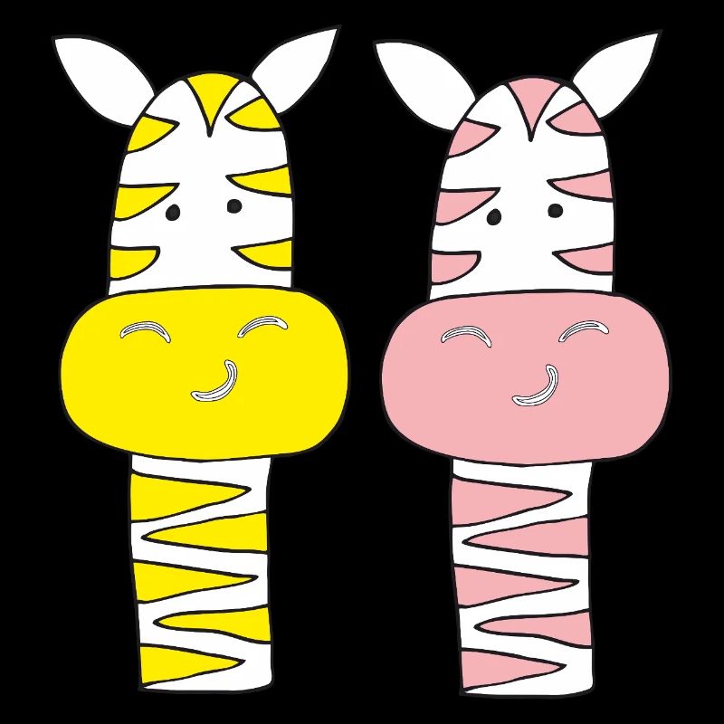 zebra paar rosa und gelb