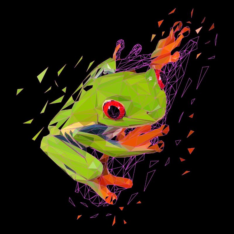 Frosch Poly Low Grafik Illustration Geschenk