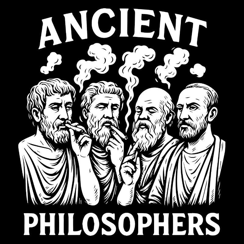 Ancient philosophers are smoking weeds