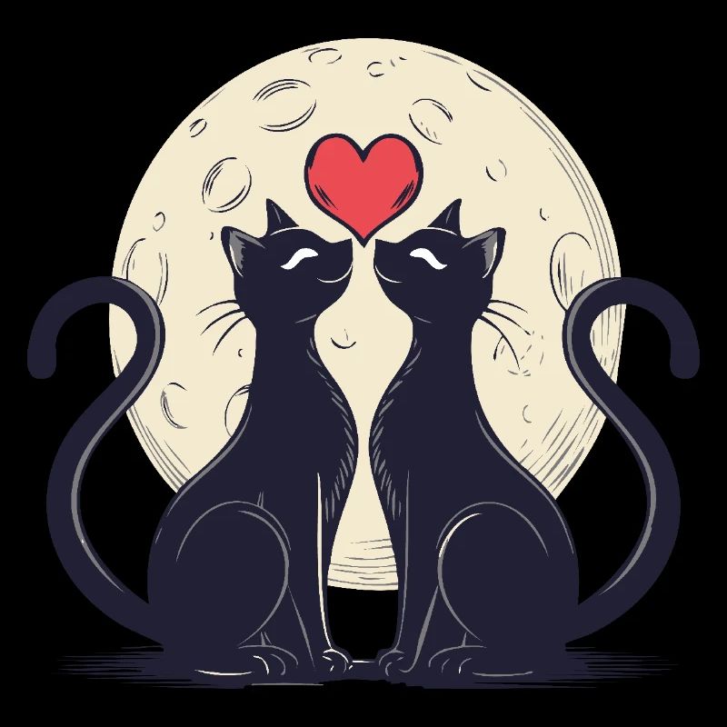Two cats with heart 2