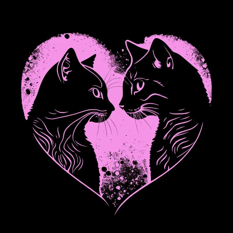Chats avec cœur Saint-Valentin Cher chat Chat