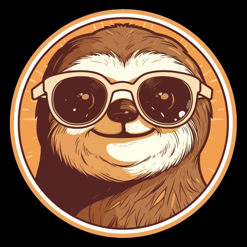 Sloth with sunglasses, sluggishness