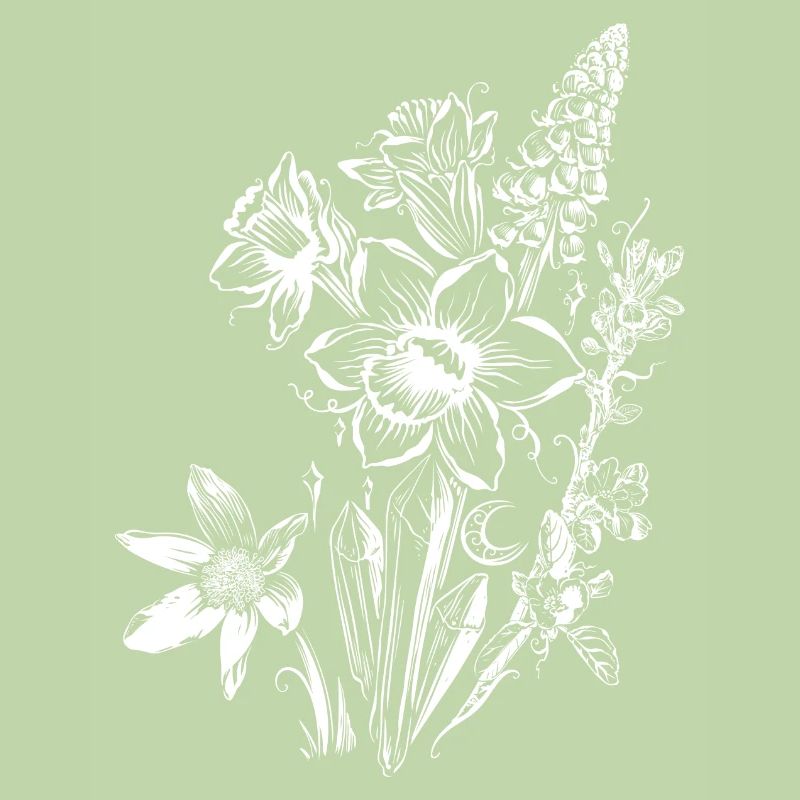 Daffodils Flowers Spring Rock Crystal