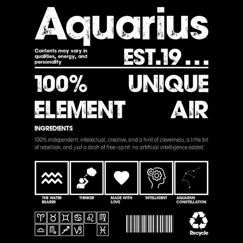 Aquarius Glyphs Neon Print