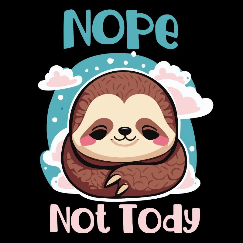 Nope Not Today Sleeping Sloth Sloth