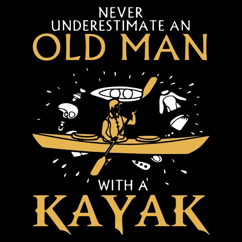 Old Man with a Kayak Gift Hobby