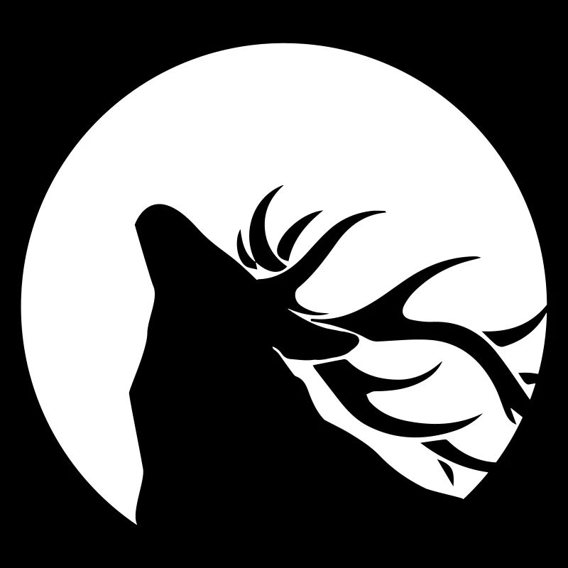 Cerf au clair de lune